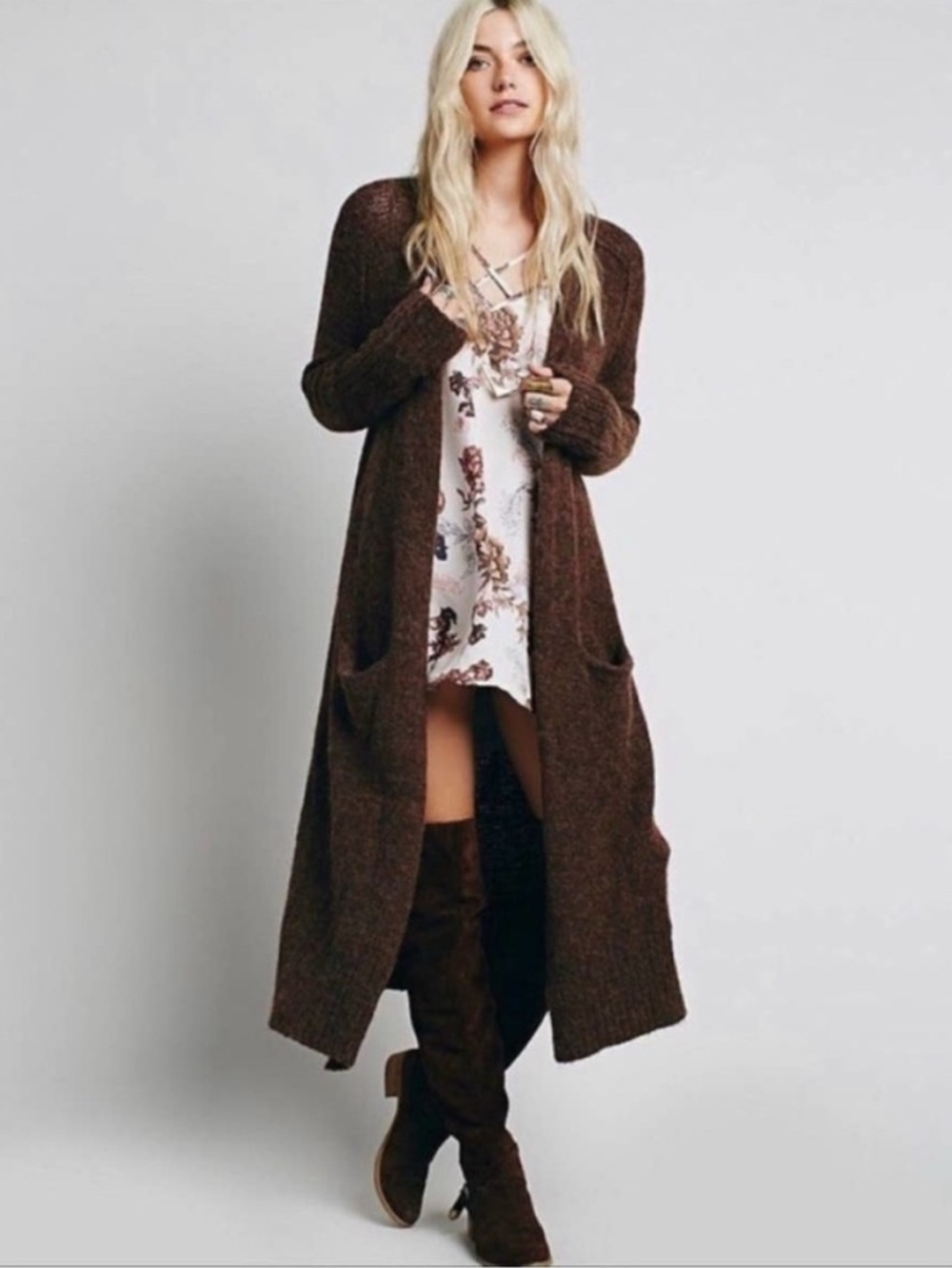 Free People Santa Cruz Duster Sweater Coat
